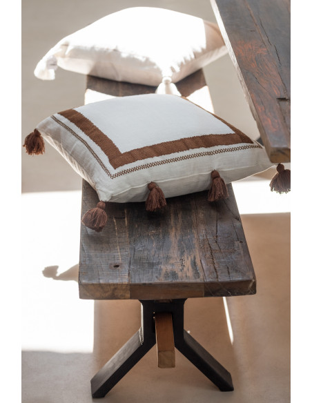 Banc 3 places 180 cm Hector en Bois recyclé Marron Métal Noir - 8