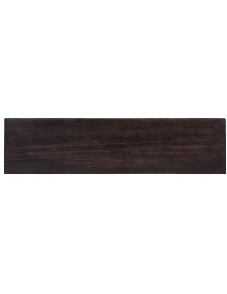 Table basse Gigogne Rectangulaire en Bois de manguier Marron Métal Argenté Judson (Lot de 3) - 10