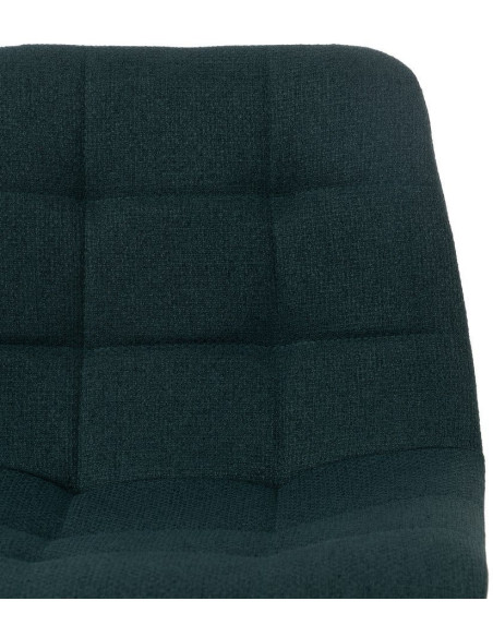 Tabouret de bar moderne chic Tissu Vert Matelassé Métal Noir Terimo (Lot de 4) - 5