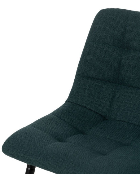 Tabouret de bar moderne chic Tissu Vert Matelassé Métal Noir Terimo (Lot de 4) - 6