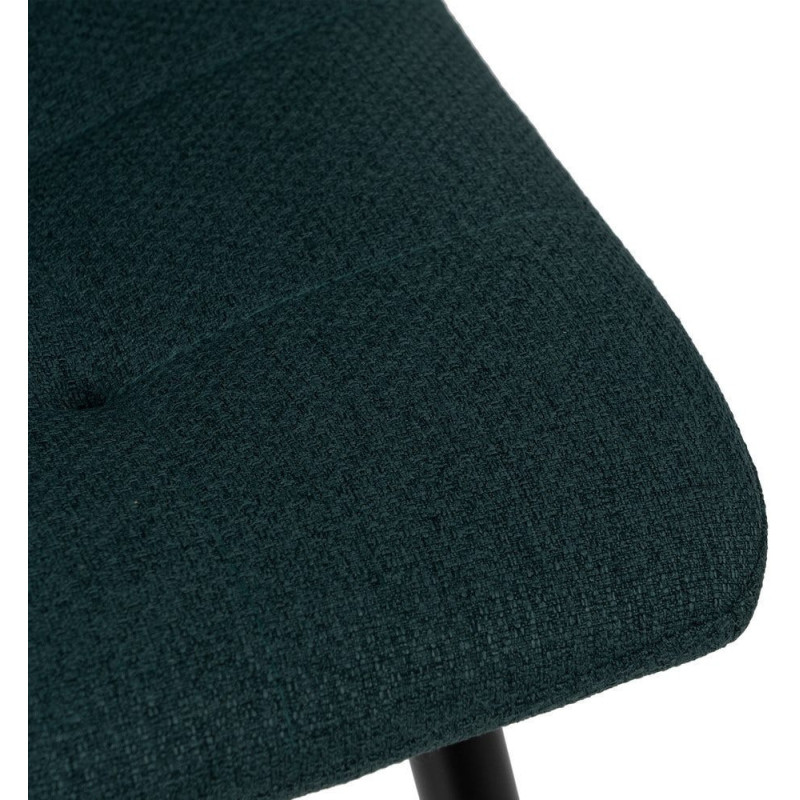 Tabouret de bar moderne chic Tissu Vert Matelassé Métal Noir Terimo (Lot de 4) - 7