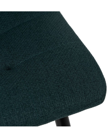 Tabouret de bar moderne chic Tissu Vert Matelassé Métal Noir Terimo (Lot de 4) - 7