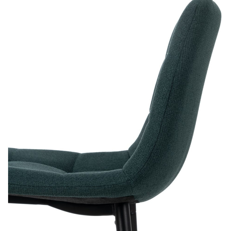 Tabouret de bar moderne chic Tissu Vert Matelassé Métal Noir Terimo (Lot de 4) - 8