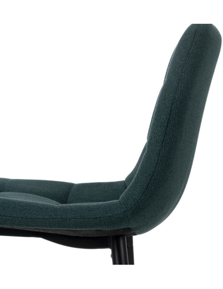 Tabouret de bar moderne chic Tissu Vert Matelassé Métal Noir Terimo (Lot de 4) - 8
