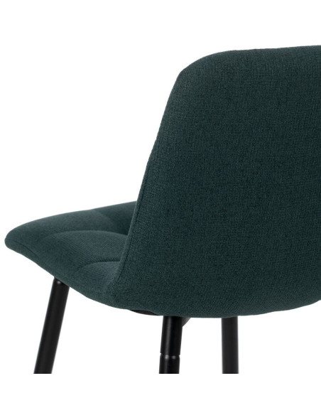 Tabouret de bar moderne chic Tissu Vert Matelassé Métal Noir Terimo (Lot de 4) - 9
