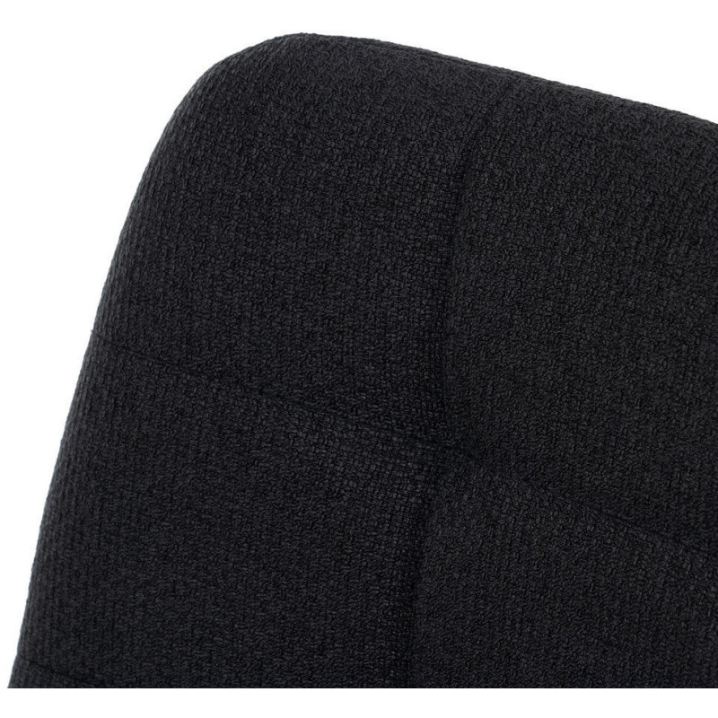 Tabouret de bar moderne chic Tissu Noir Matelassé Métal Noir Terimo (Lot de 4) - 4