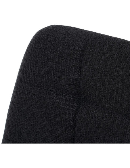 Tabouret de bar moderne chic Tissu Noir Matelassé Métal Noir Terimo (Lot de 4) - 4