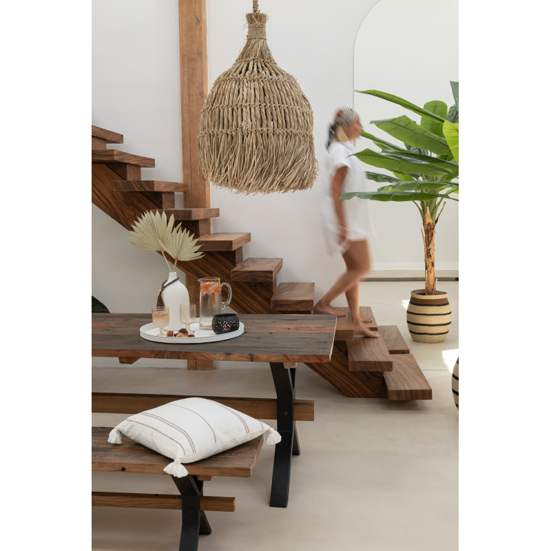 Banc 3 places 180 cm Hector en Bois recyclé Marron Métal Noir - 9