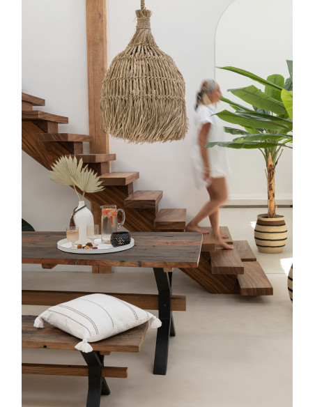 Banc 3 places 180 cm Hector en Bois recyclé Marron Métal Noir - 9