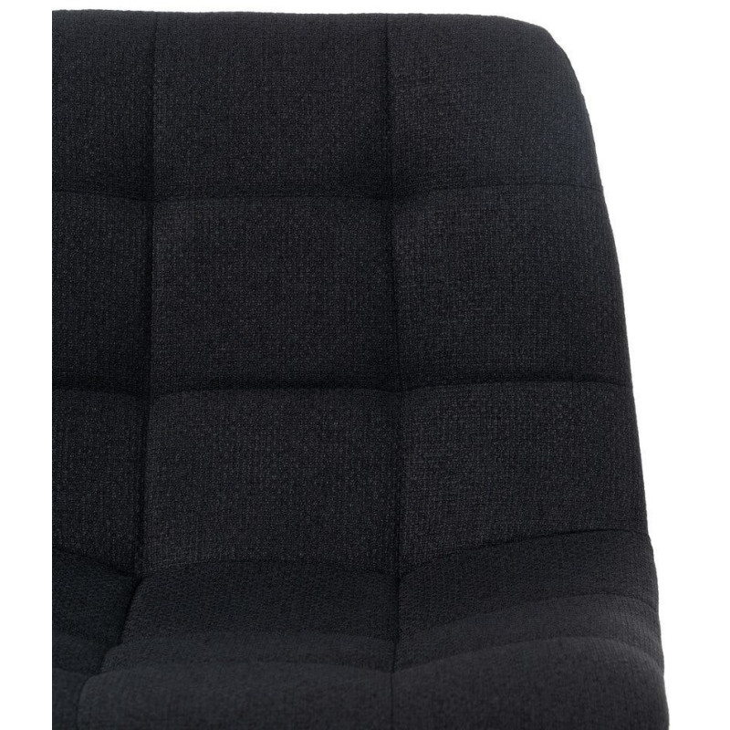 Tabouret de bar moderne chic Tissu Noir Matelassé Métal Noir Terimo (Lot de 4) - 5