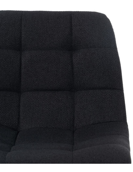 Tabouret de bar moderne chic Tissu Noir Matelassé Métal Noir Terimo (Lot de 4) - 5