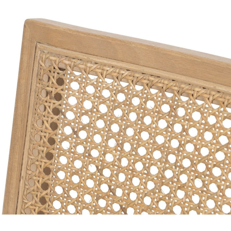 Fauteuil de table vintage chic Bois d'hévéa Rotin Naturel Cannage Bravio (Lot de 2) - 8