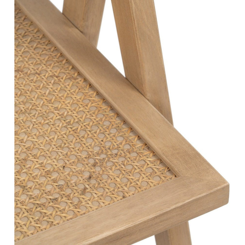 Fauteuil de table vintage chic Bois d'hévéa Rotin Naturel Cannage Bravio (Lot de 2) - 9