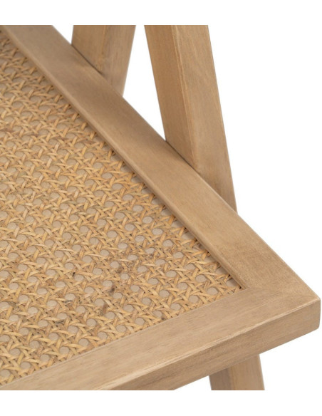 Fauteuil de table vintage chic Bois d'hévéa Rotin Naturel Cannage Bravio (Lot de 2) - 9