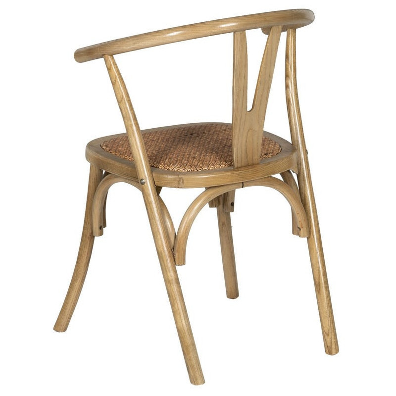 Chaise bistrot vintage Bois d'orme Naturel Rotin Marron Tressé Zorvia - 4