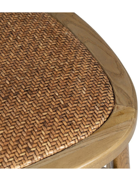 Chaise bistrot vintage Bois d'orme Naturel Rotin Marron Tressé Zorvia - 9