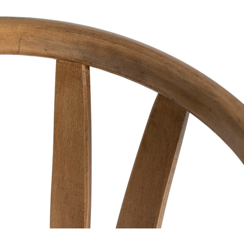 Chaise bistrot vintage Bois d'orme Miel Rotin Marron Tressé Zorvia - 8