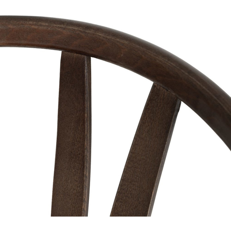 Chaise bistrot vintage Bois d'orme Chocolat Rotin Marron Tressé Zorvia - 8