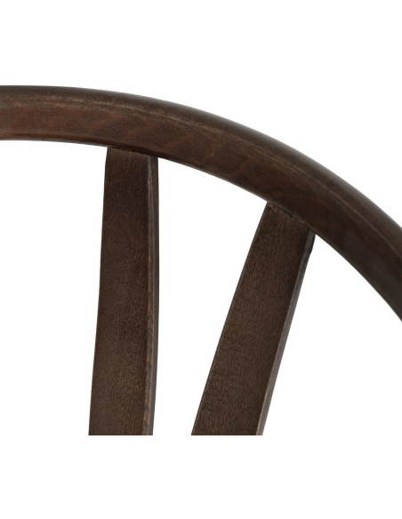 Chaise bistrot vintage Bois d'orme Chocolat Rotin Marron Tressé Zorvia - 8