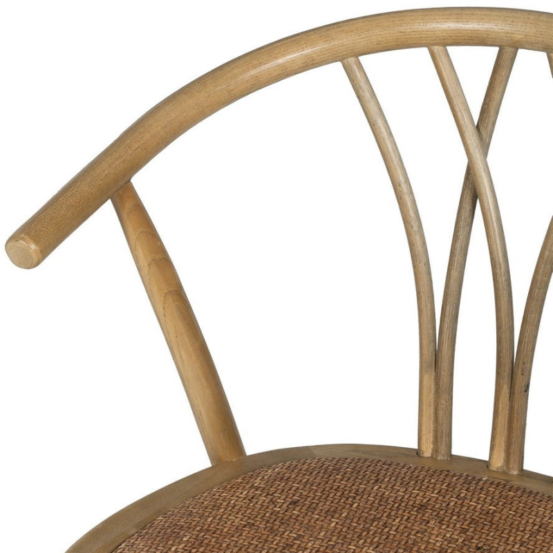 Chaise bistrot vintage Bois d'orme Naturel Rotin Marron Tressé Helira - 6