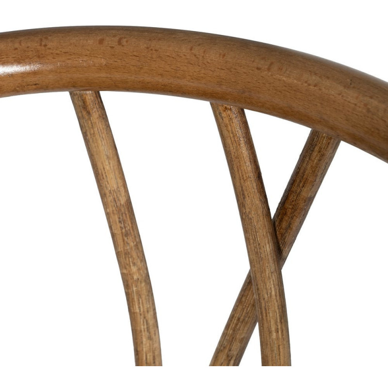 Chaise bistrot vintage Bois d'orme Miel Rotin Marron Tressé Helira - 8
