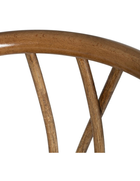 Chaise bistrot vintage Bois d'orme Miel Rotin Marron Tressé Helira - 8