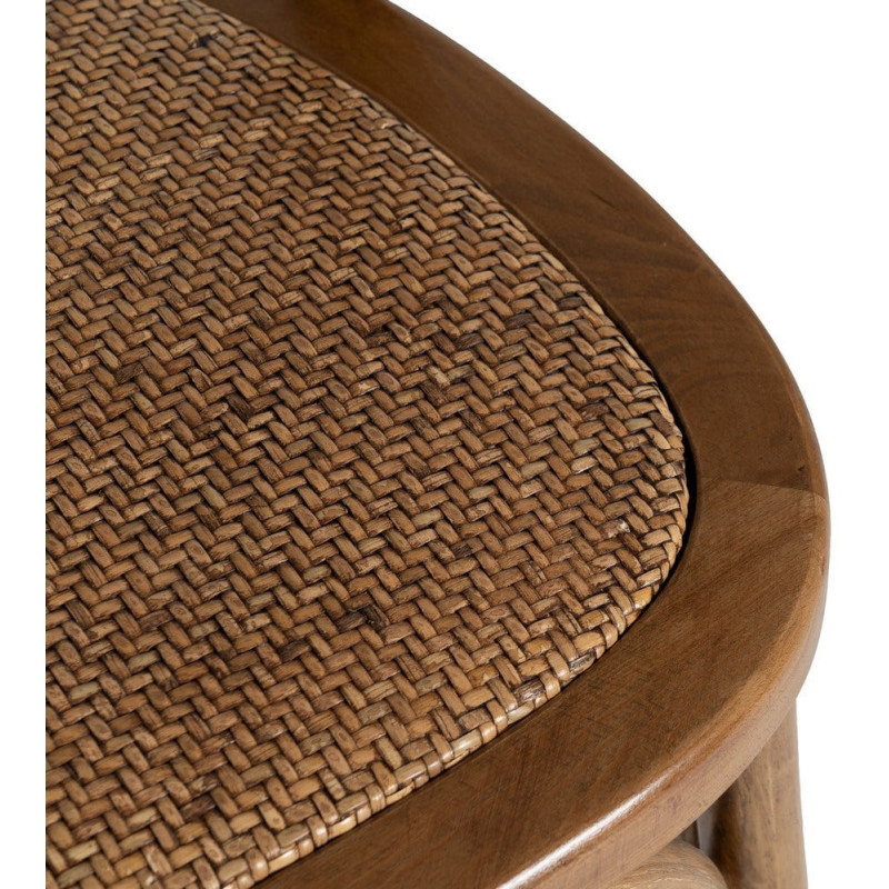 Chaise bistrot vintage Bois d'orme Miel Rotin Marron Tressé Helira - 9