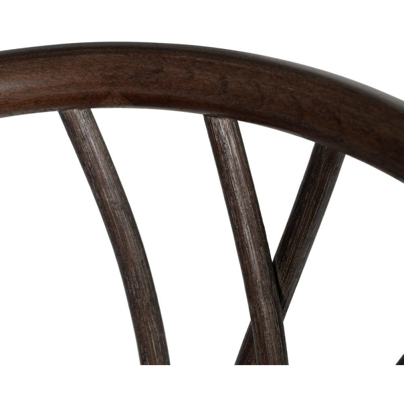 Chaise bistrot vintage Bois d'orme Chocolat Rotin Marron Tressé Helira - 8