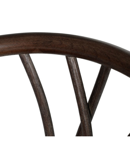 Chaise bistrot vintage Bois d'orme Chocolat Rotin Marron Tressé Helira - 8