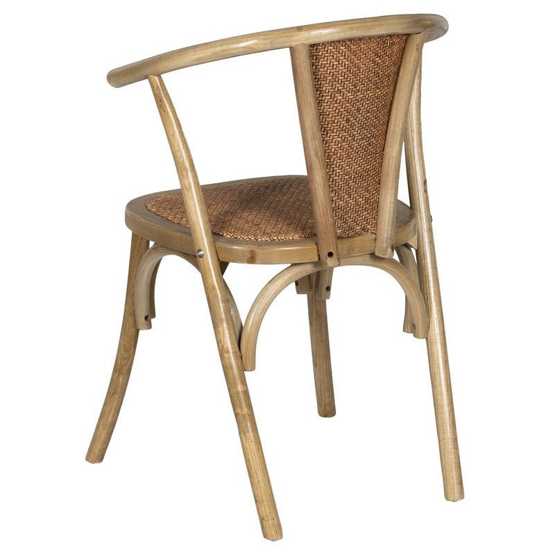 Chaise bistrot vintage Bois d'orme Naturel Rotin Marron Tressé Kirela - 4