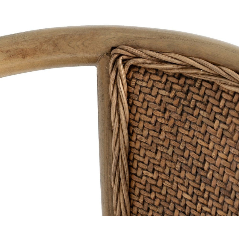 Chaise bistrot vintage Bois d'orme Naturel Rotin Marron Tressé Kirela - 8