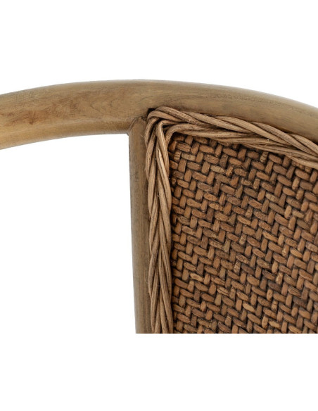 Chaise bistrot vintage Bois d'orme Naturel Rotin Marron Tressé Kirela - 8