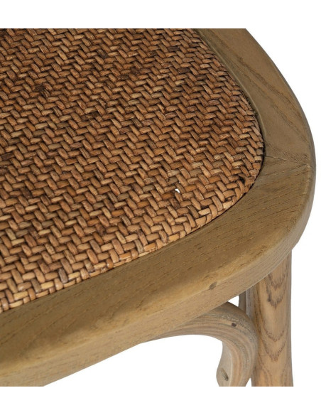 Chaise bistrot vintage Bois d'orme Naturel Rotin Marron Tressé Kirela - 9