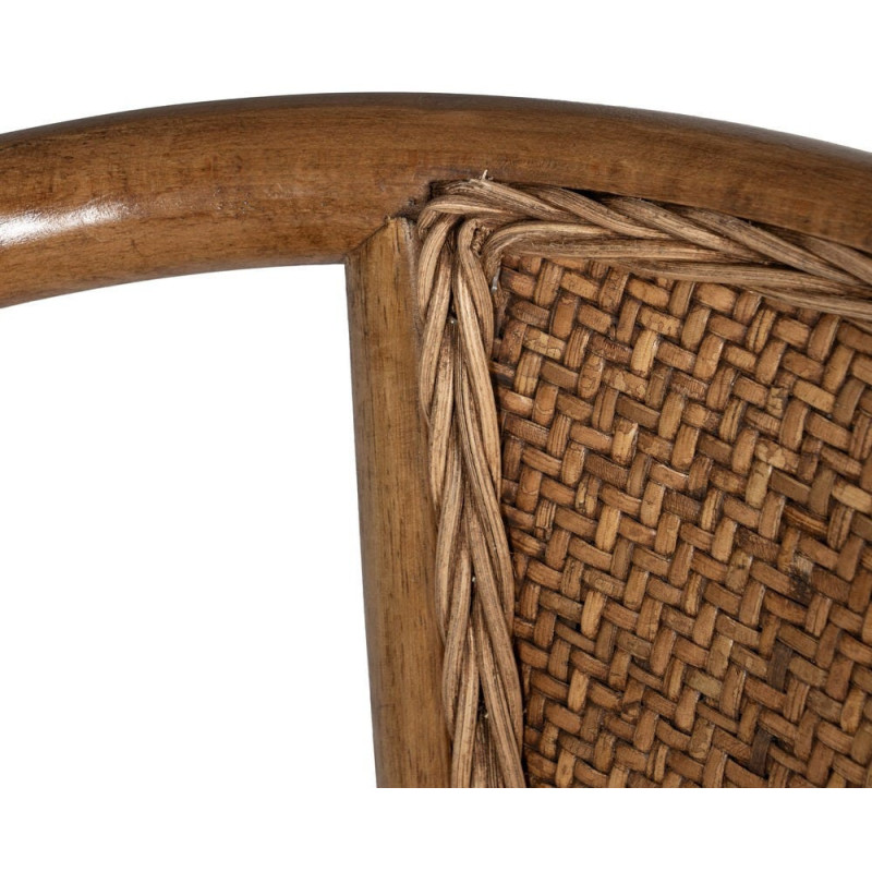 Chaise bistrot vintage Bois d'orme Miel Rotin Marron Tressé Kirela - 8