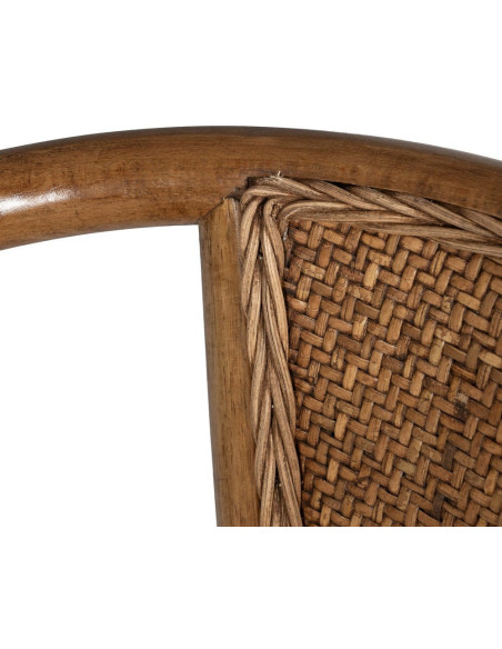 Chaise bistrot vintage Bois d'orme Miel Rotin Marron Tressé Kirela - 8