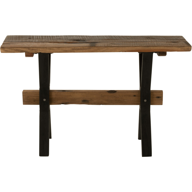 Console Rectangulaire Hector en Bois recyclé Marron Métal Noir - 3