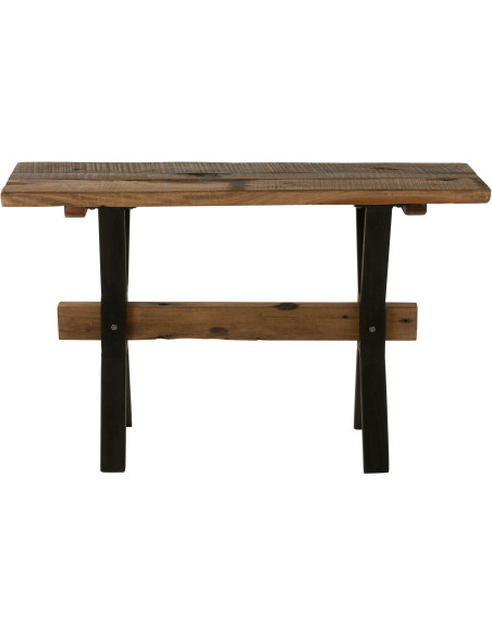 Console Rectangulaire Hector en Bois recyclé Marron Métal Noir - 3