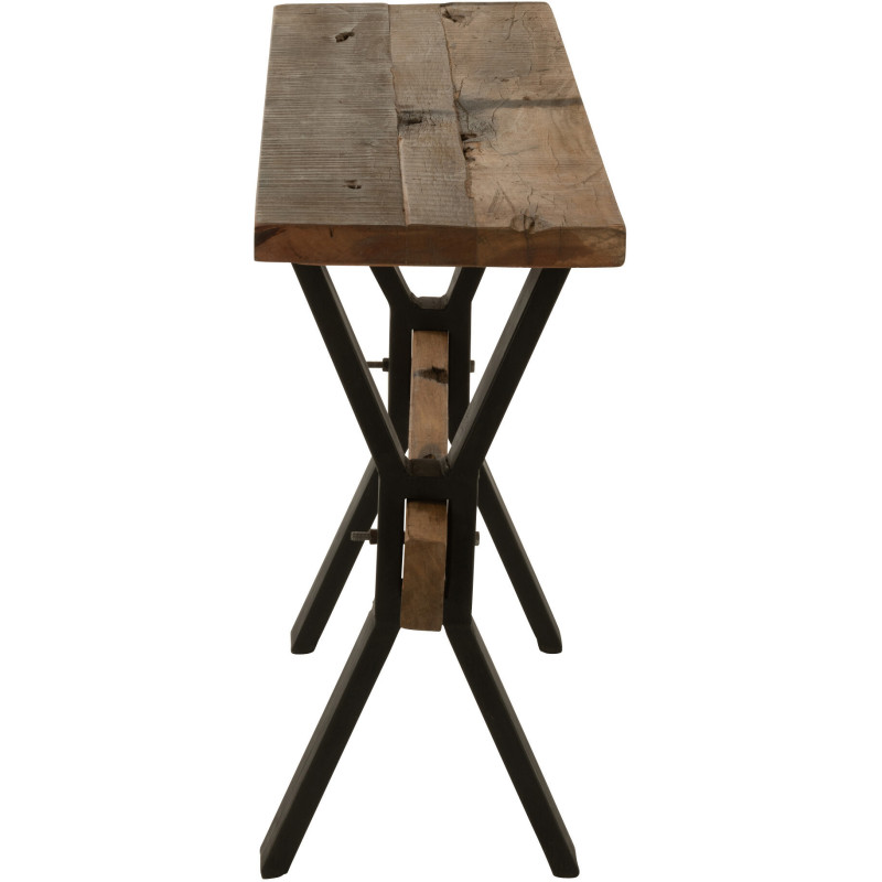 Console Rectangulaire Hector en Bois recyclé Marron Métal Noir - 4