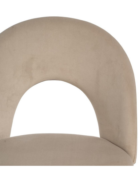 Chaise moderne arrondie Velours Beige Métal Noir Dorvia (Lot de 4) - 5