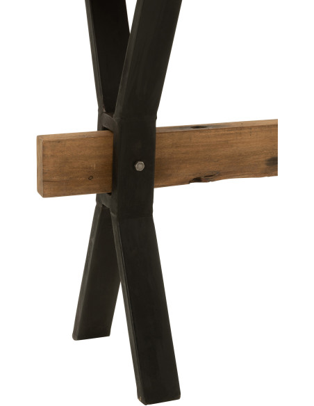 Console Rectangulaire Hector en Bois recyclé Marron Métal Noir - 5