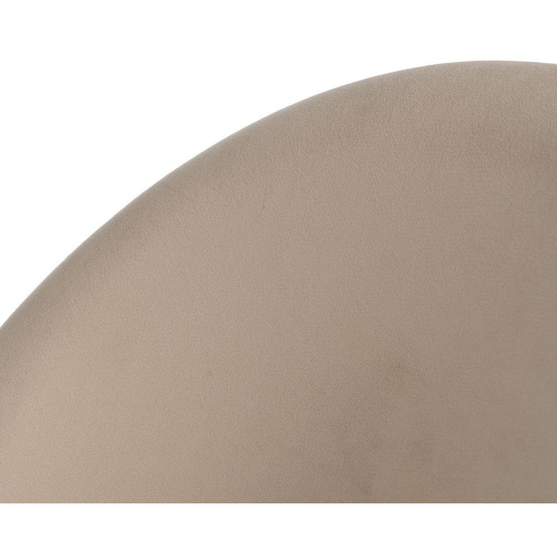 Chaise moderne arrondie Velours Beige Métal Noir Dorvia (Lot de 4) - 7