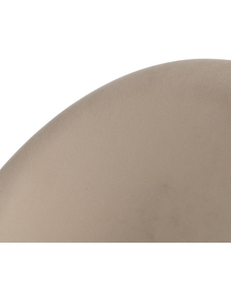 Chaise moderne arrondie Velours Beige Métal Noir Dorvia (Lot de 4) - 7