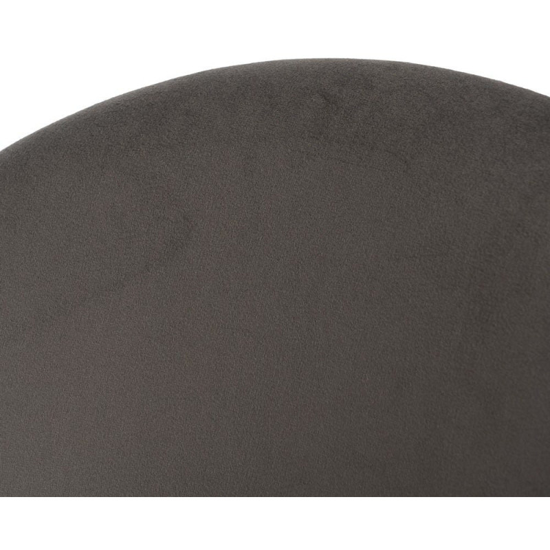 Chaise moderne arrondie Velours Taupe Métal Noir Dorvia (Lot de 4) - 7