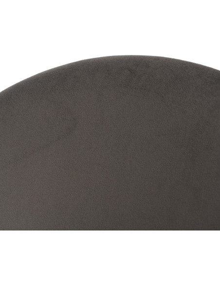 Chaise moderne arrondie Velours Taupe Métal Noir Dorvia (Lot de 4) - 7