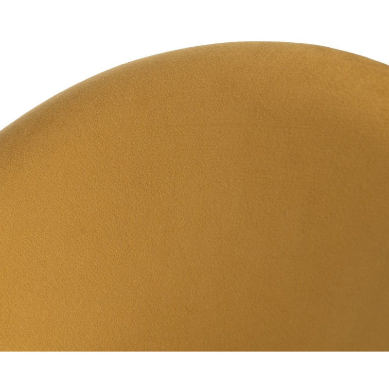 Chaise moderne arrondie Velours Ocre Métal Noir Dorvia (Lot de 4) - 7