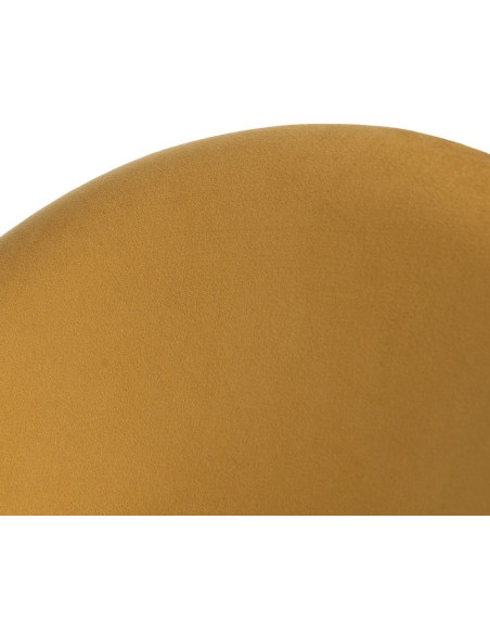 Chaise moderne arrondie Velours Ocre Métal Noir Dorvia (Lot de 4) - 7