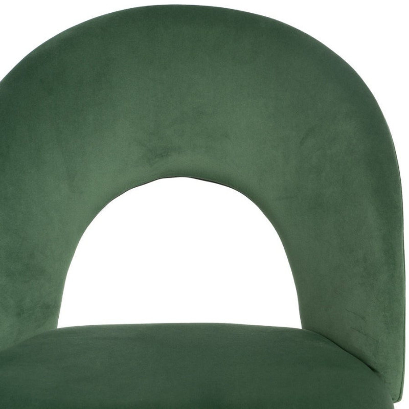 Chaise moderne arrondie Velours Vert Métal Noir Dorvia (Lot de 4) - 5