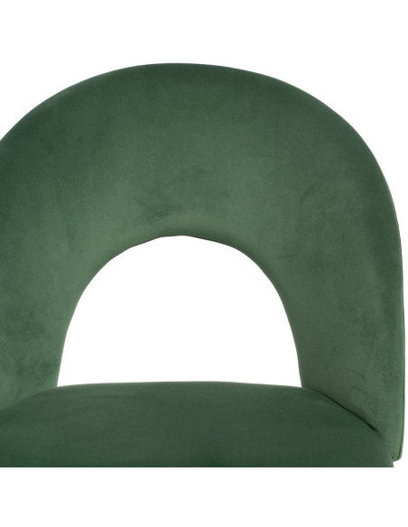 Chaise moderne arrondie Velours Vert Métal Noir Dorvia (Lot de 4) - 5