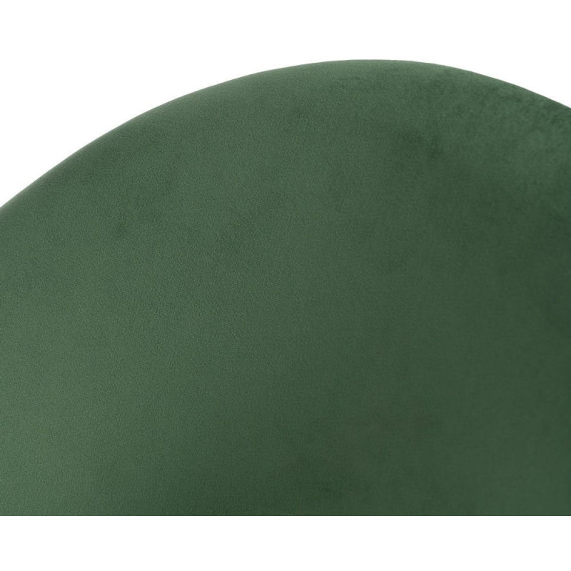 Chaise moderne arrondie Velours Vert Métal Noir Dorvia (Lot de 4) - 7