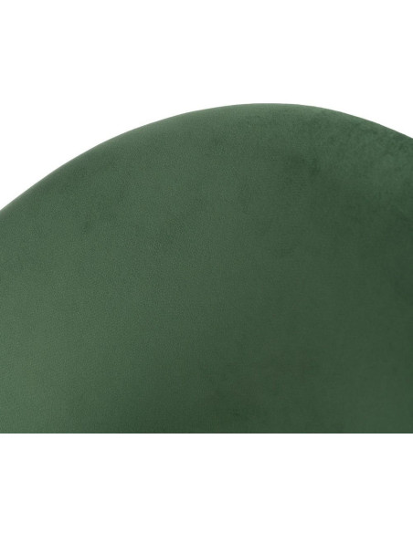 Chaise moderne arrondie Velours Vert Métal Noir Dorvia (Lot de 4) - 7